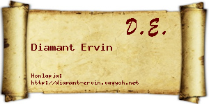 Diamant Ervin névjegykártya